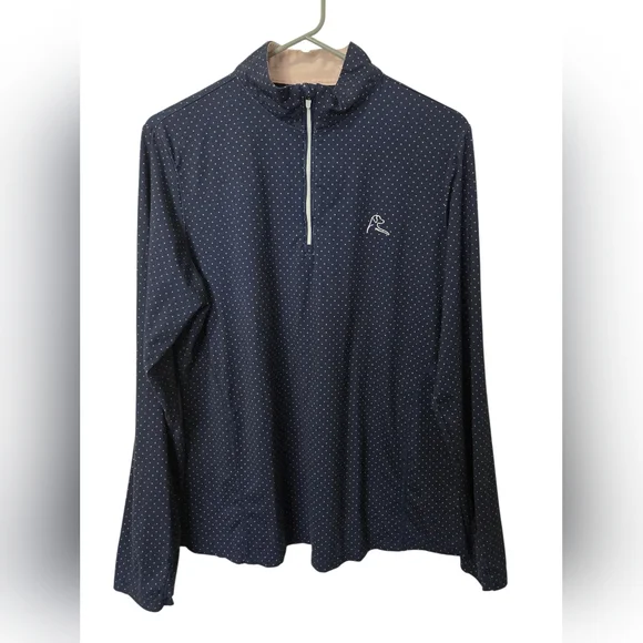 RHOBACK Women's Pullover Performance Q-Zip Quarter Zip - Size Large Polka Dots - Picture 1 of 5